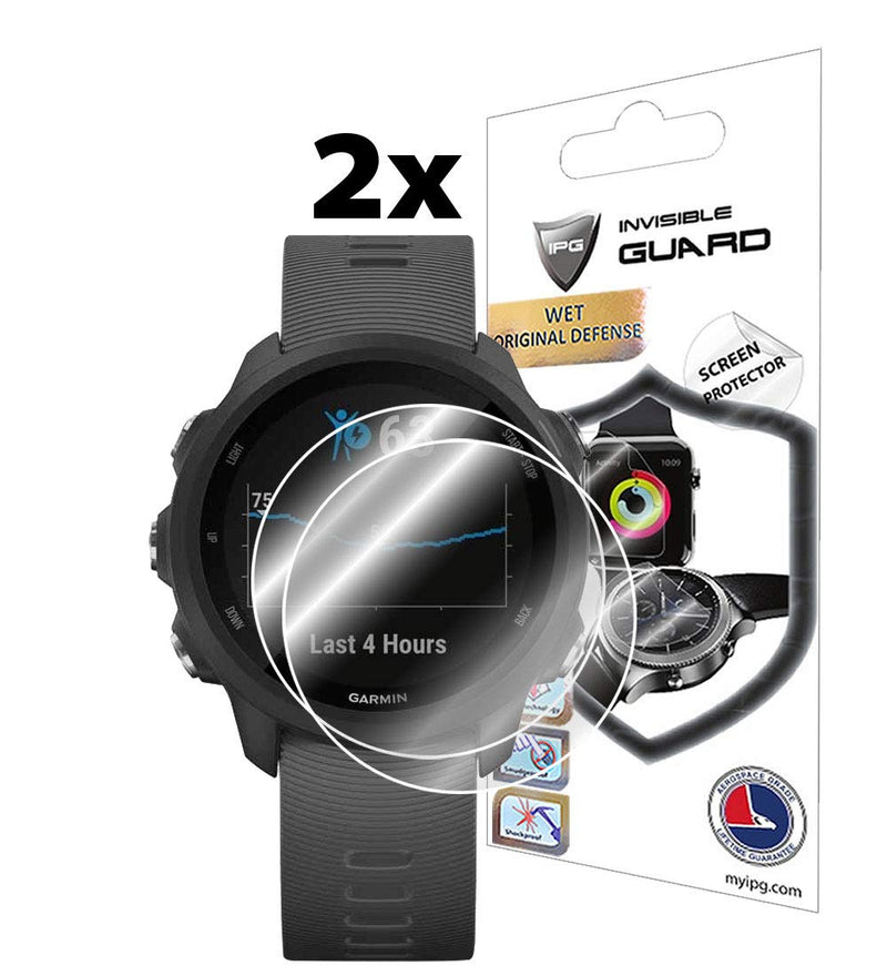 [Australia - AusPower] - IPG for Garmin Forerunner 245-245 Music Smartwatch Screen Protector (2 Units) Invisible Ultra HD Clear Film Anti Scratch Skin Guard - Smooth/Self-Healing/Bubble -Free by 