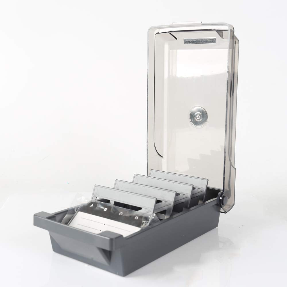 [Australia - AusPower] - Business Card Holder Business Name Card Index Card Filing Box Business Card Storage Business Index Card Organizer Rolodex 500 Cards 4 Divider Boards & A-Z Guides 