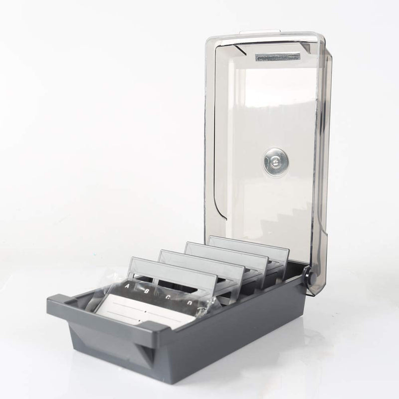 [Australia - AusPower] - Business Card Holder Business Name Card Index Card Filing Box Business Card Storage Business Index Card Organizer Rolodex 500 Cards 4 Divider Boards & A-Z Guides 