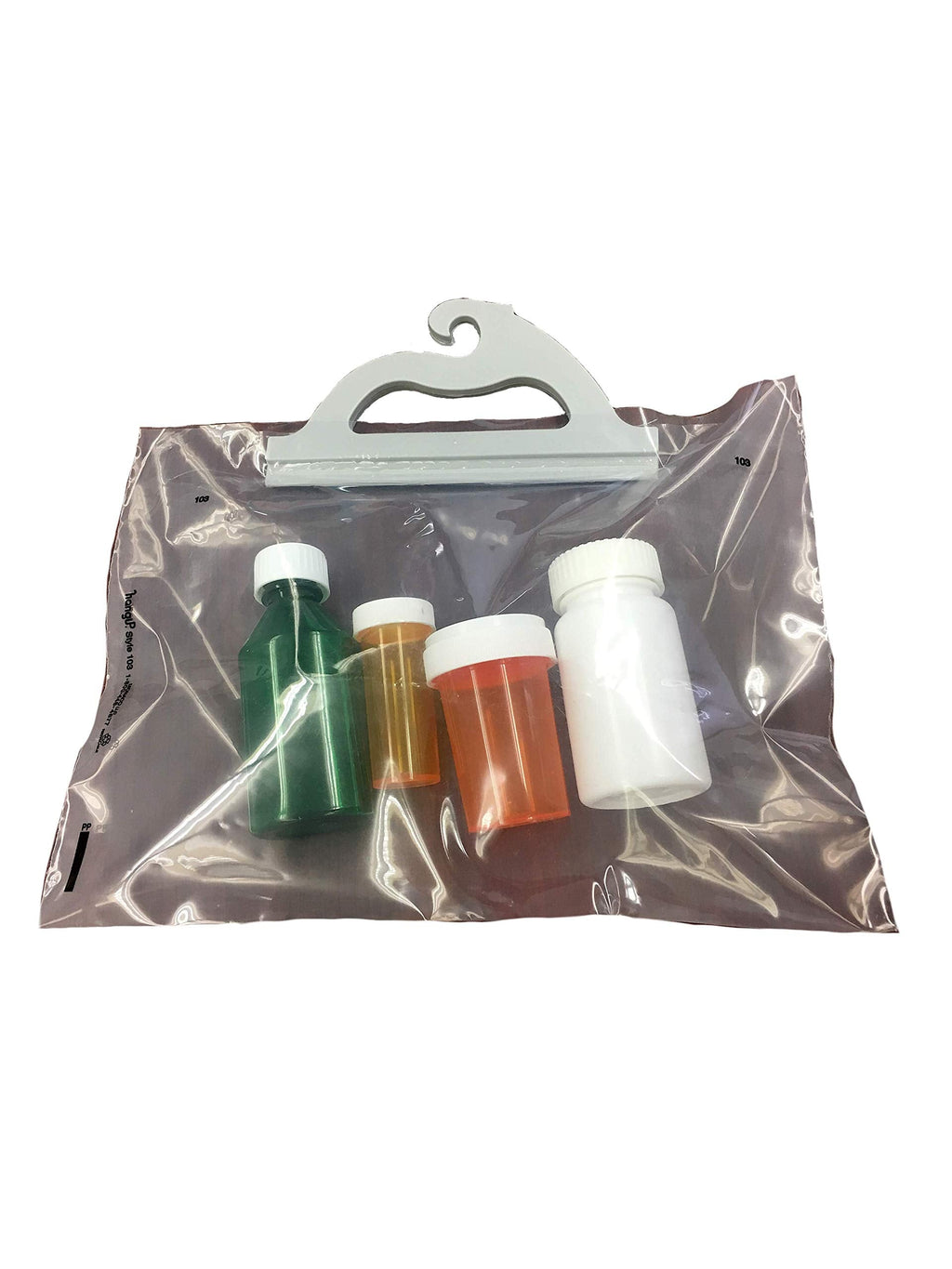 [Australia - AusPower] - Hangup Deluxe Storage Bag - 12 x 9 inches - Clear with White Handle - Pack of 5 by AmexDrug (Hanging Storage Bag, Portable) 