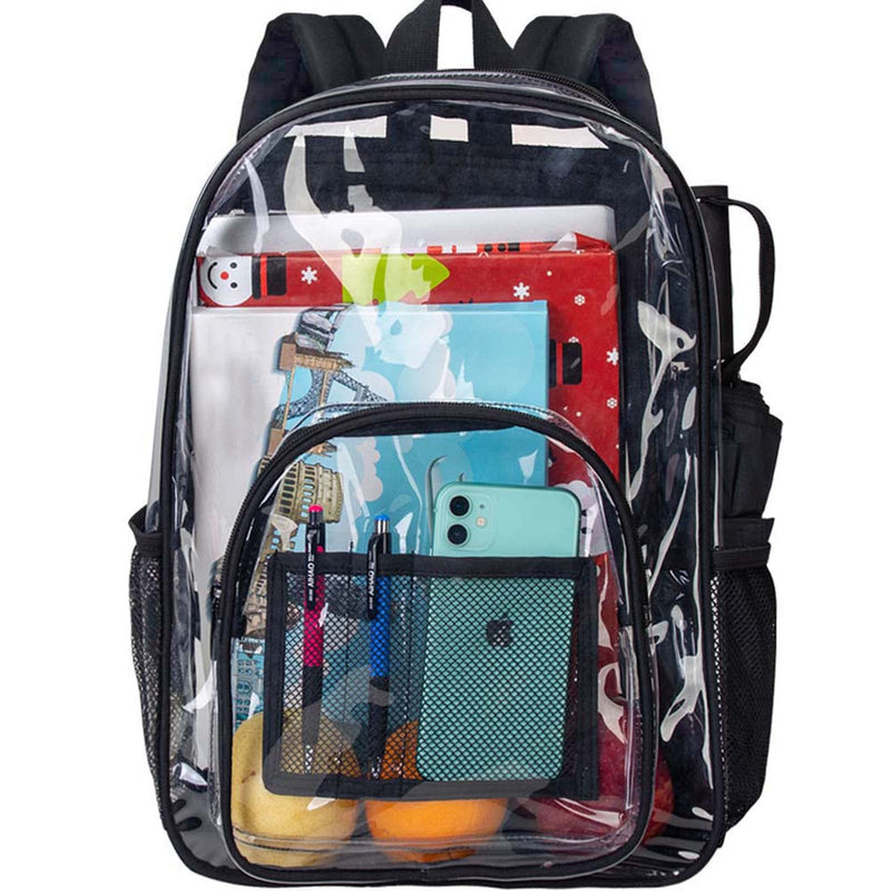 [Australia - AusPower] - Clear Backpack, Heavy Duty Transparent Bookbag, See Through PVC School Bag for Woemen Men Black01 