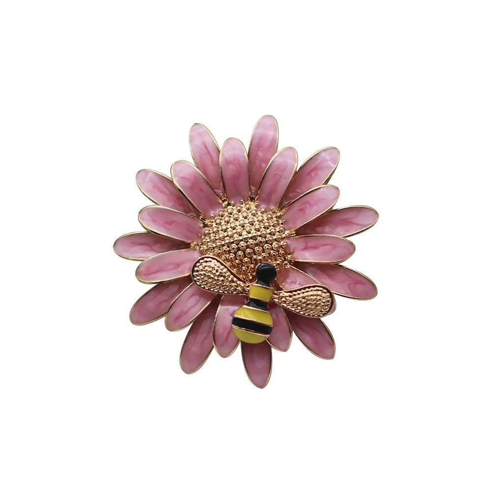 [Australia - AusPower] - QTKJ Set of 6 Home Metal Flower Napkin Rings Cute Bee Napkin Buckles Holder for Wedding,Parties, Dinners, Christmas, Holidays Decor (Pink) 