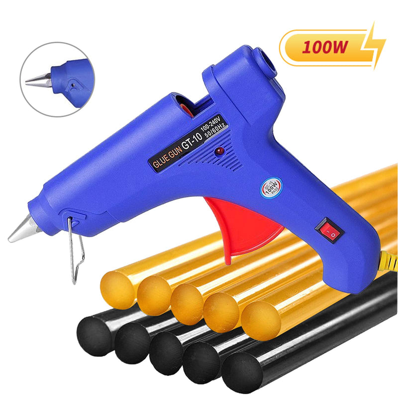 [Australia - AusPower] - Manelord Glue Gun - 100W Hot Glue Gun with 10Pcs High Adhesion Hot Glue Sticks for Car Dent Repair, Home Improvement, Quick Daily Repair and DIY Small Craft Projects 