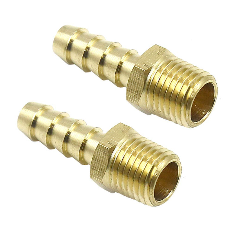 [Australia - AusPower] - PHITUODA 2pcs 5/16" Hose Barb to 1/4" NPT Male Brass Quick Coupler, Air M Type Fittings Compression Hose Fittings Quick-Connect Fittings 5/16" Barb to 1/4 NPT Male 