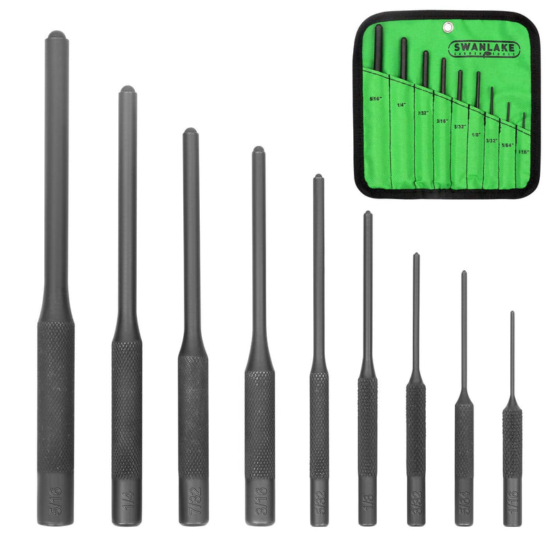 [Australia - AusPower] - SWANLAKE 9-Pieces Roll Pin Punch Set, Removing Repair Tool with Holder for Automotive, Watch Repair,Jewelry and Craft 