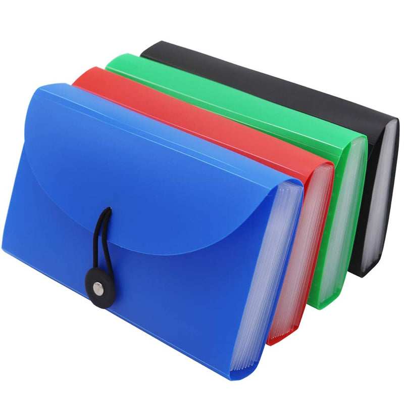 [Australia - AusPower] - SEEKIND Expanding File Folders 4 Pack, 7.1"4.2" Receipt Organizer Folder Accordion Folder Document with 13 Pocket for Office,Cards,Tickets-Water Resistant A-7.1' *4.2' 