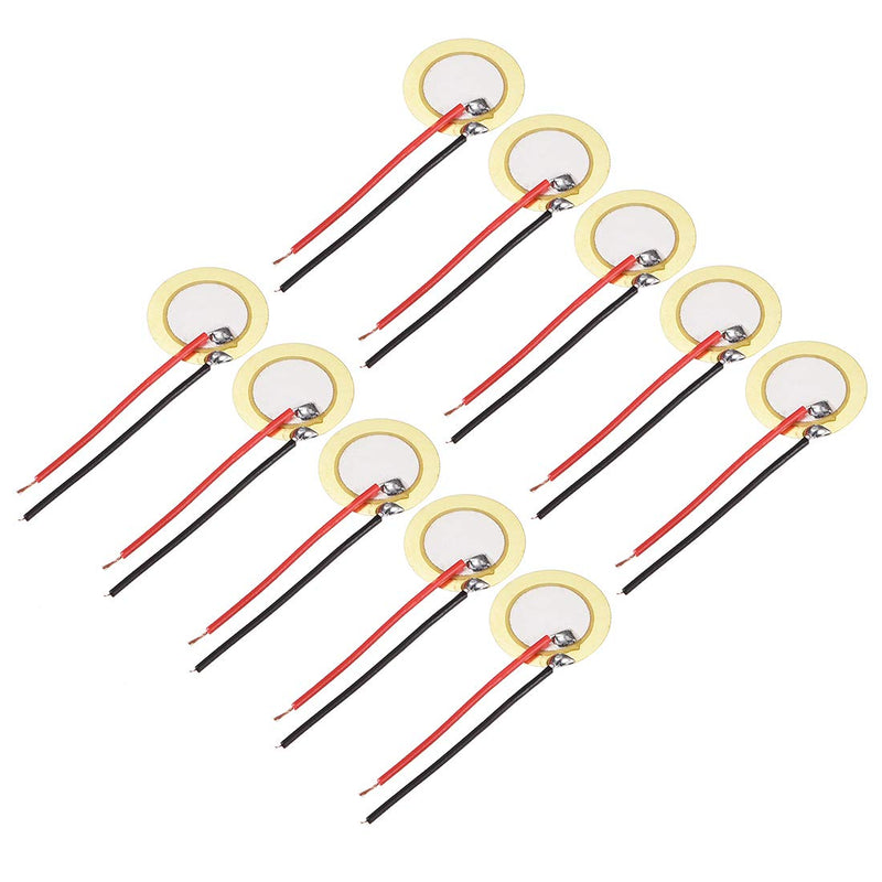 [Australia - AusPower] - uxcell 10 Pcs Piezo Discs 15mm Acoustic Pickup Transducer Microphone Trigger Element Drum Guitar 