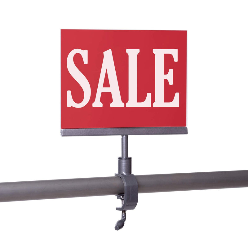 [Australia - AusPower] - Grey Universal Clamp On 5.5" x 7" Acrylic Frame Sign Holder, Retail Rack Card Display, 10" H, 1 Unit Gray 