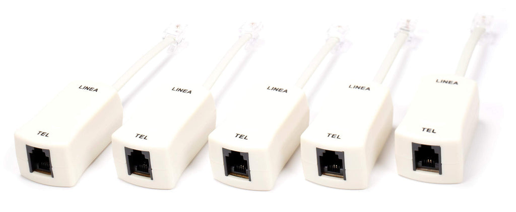 [Australia - AusPower] - 2 Wire, 1 Line DSL Filter - for Removing Noise and Other Problems from DSL Related Phone Lines - 5 Pack Ivory 