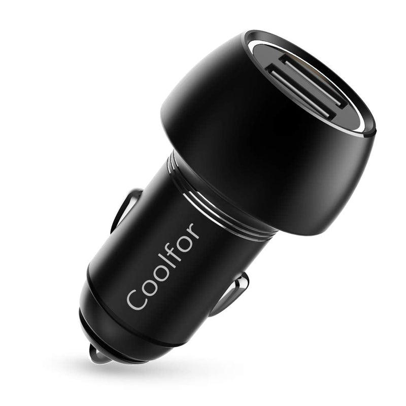 [Australia - AusPower] - Fast USB Car Charger Adapter, COOLFOR Quick Charge 3.0 36W Aluminum Car Charger Compatible with iPhone Xs/XS Max/XR/X/8/7,iPad Pro/Air 2,Samsung Galaxy S9/S8/S7/S6 Edge,Google Pixel,LG and More,Black Black 