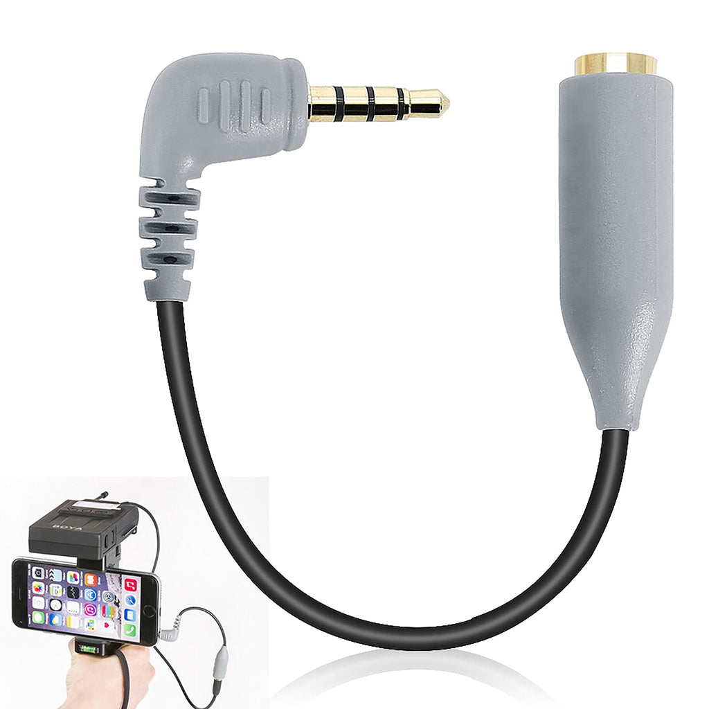 [Australia - AusPower] - TRS to TRRS Adapter 3.5mm Microphone Audio Adapter Cable for All iPhone and Android Smartphones and Tablets (Grey) 