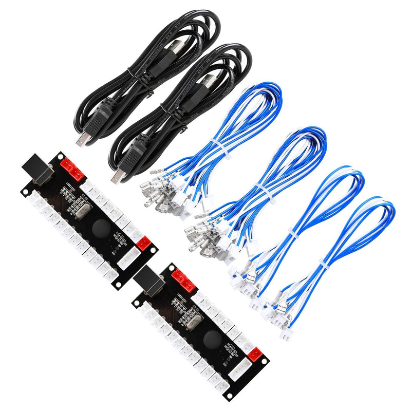 [Australia - AusPower] - GUWARRY 2-Player Zero Delay USB Encoder PC to HAPP Joysticks/HAPP Arcade Buttons for PC, MAME, Raspberry Pi, Arcade1Up - Three 5V Power Output for led Joysticks/LED Daisy Chain/LED Arcade Buttons HAP+4.8 