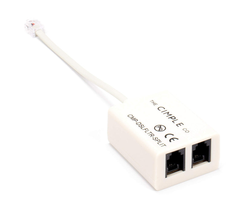 [Australia - AusPower] - 2 Wire, 1 Line DSL Filter, with Built in Splitter - for Removing Noise and Other Problems from DSL Related Phone Lines 1 Pack Ivory 