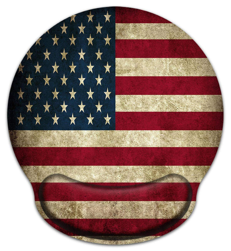 [Australia - AusPower] - Meffort Inc Mouse Pad with Wrist Rest Support & Non-Slip Base, Durable Ergonomic Gaming Mousepad - USA Flag 