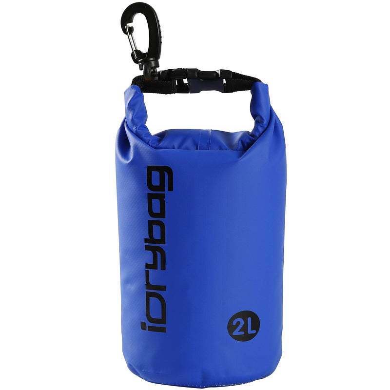 [Australia - AusPower] - IDRYBAG Dry Bag Waterproof Floating, PVC Waterproof Bag Roll Top, 2L Dry Bag Kayak Storage for Kayaking, Boating, Rafting, Swimming, Hiking, Camping, Travel, Beach Blue 