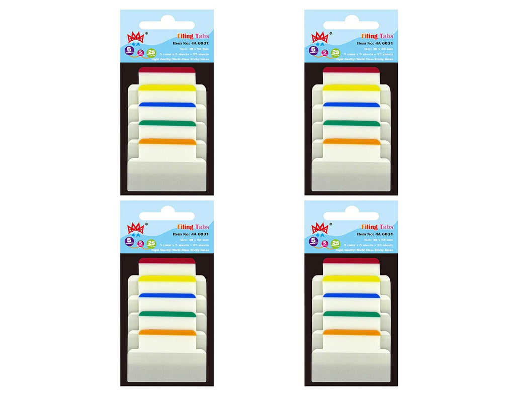[Australia - AusPower] - 4A Durable File Tabs,Divider Tabs,Page Marker Index Label Flags,Transparent Stickers,Writable,Bookmarks,Repositionable,Great Labeling,Flaging,Retrieving Folders&Documents,25 Pads/Set,4 Sets,4A 6031x4 4a 6031x4 