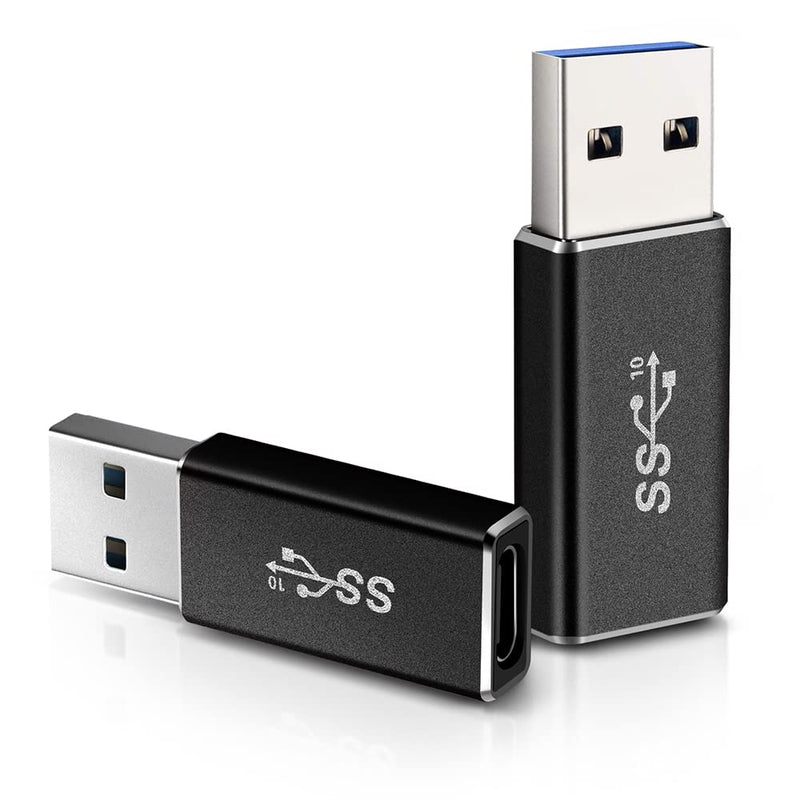 [Australia - AusPower] - [10Gbps] USB C Female to USB Male Adapter (2-Pack), WARMSTOR USB A to USB C 3.1 Gen 2 Adapter Support Double Sided Data Sync & 60W Fast Charging - Compatible with Oculus Link, PC, Laptop, Power Bank 