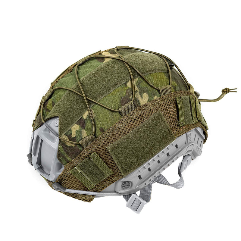 [Australia - AusPower] - OneTigris Multicam Helmet Cover - No Helmet ZKB05 for Ops-Core FAST PJ Helmet in Size M/L & OneTigris PJ/MH Helmet in Size M/L - Tropic 