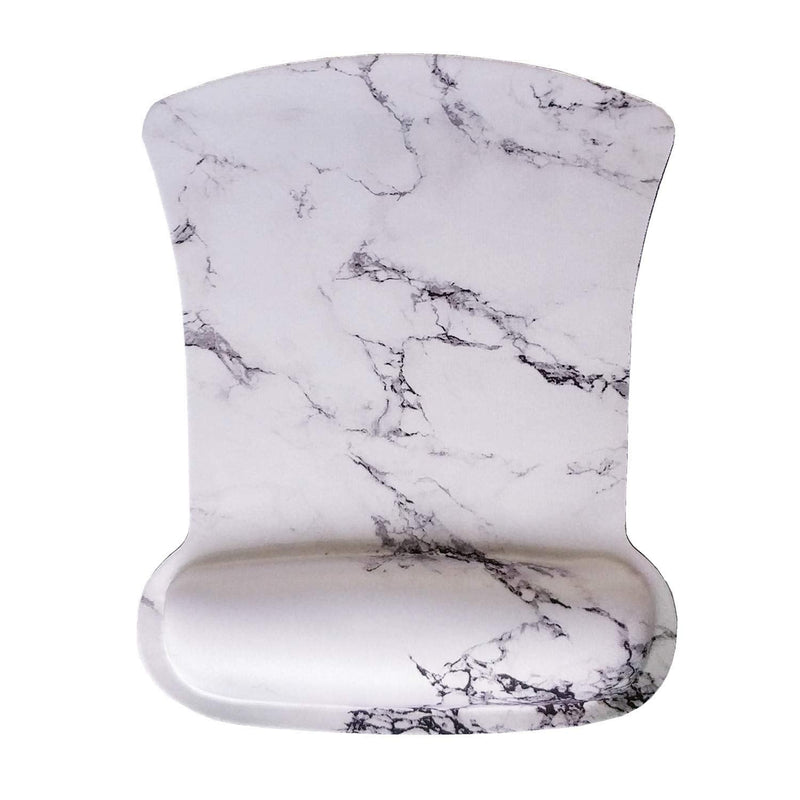 [Australia - AusPower] - Ergonomic Memory Foam Mouse Pad with Wrist Rest Support, Non-Slip Rubber Base Wrist Rest Pad for Laptop, Computer, Gaming,Home, Office Easy Typing & Pain Relief (White Marble) White Marble 