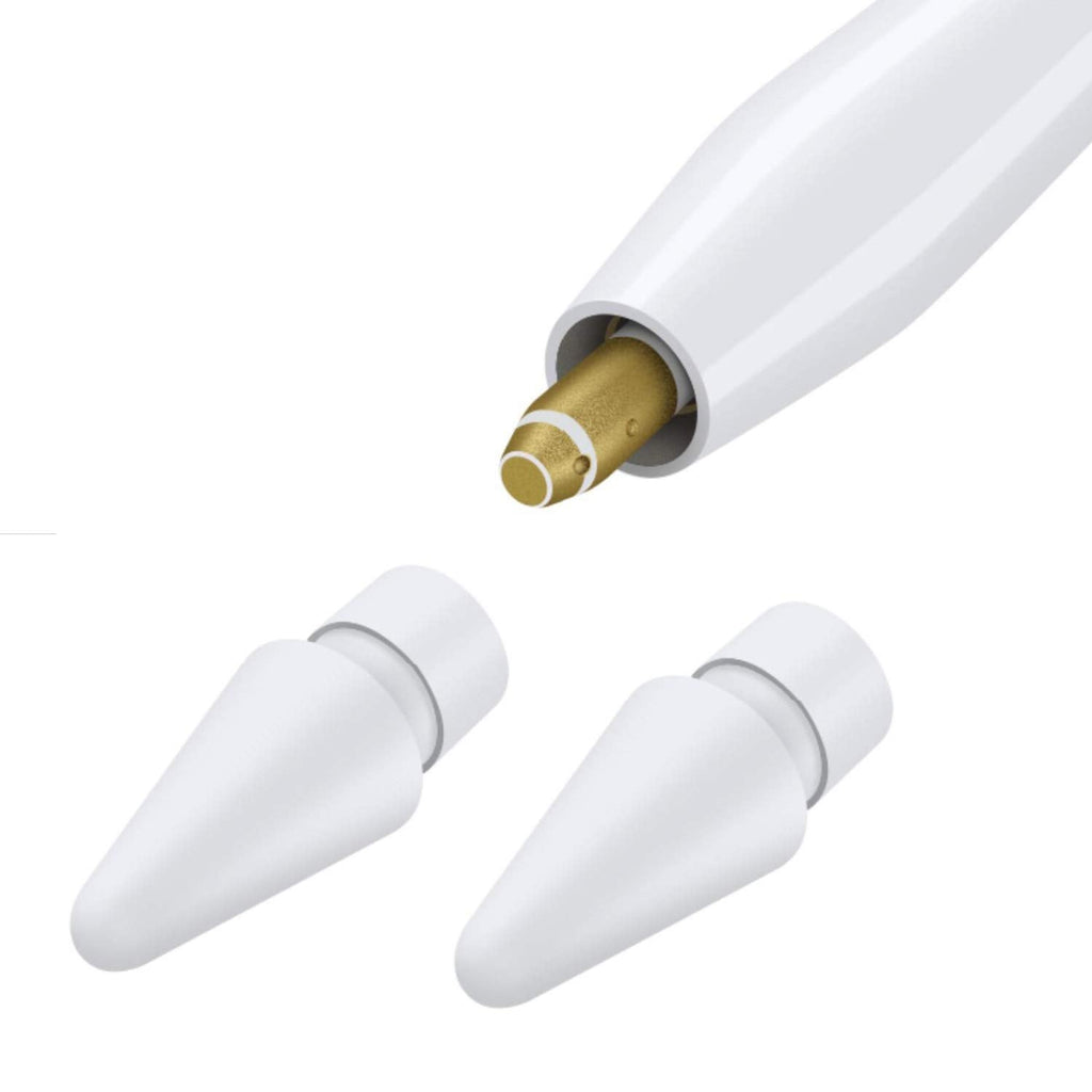 [Australia - AusPower] - Replacement Tips Compatible with Apple Pencil 2 Gen iPad Pro Pencil - Apple Pencil iPencil Nib for iPad Apple Pencil 1 st/Pencil 2 Gen White 2 Pack 