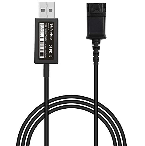 [Australia - AusPower] - Call Center Office Headset Quick Disconnect QD Cable to USB Plug Adapter for Plantronics Headset QD Connector Plug to Any Computer Laptop VOIP Softphone QD USB Adapter 