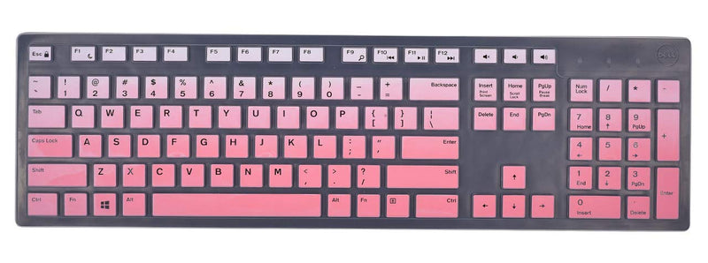 [Australia - AusPower] - Keyboard Cover Skins Compatible with Dell KB216 Wired Keyboard & Dell KM636 Wireless Keyboard & Dell Optiplex 5250 3050 3240 5460 7450 7050 & Dell Inspiron AIO 3475/3670/3477 All-in one Desktop Ombre Pink 
