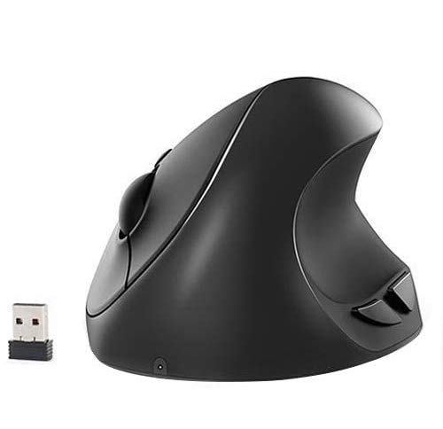 [Australia - AusPower] - Small Hand Ergonomic Mouse, LEKVEY Vertical Wireless Mouse - Rechargeable 2.4GHz Optical Vertical Mice : 3 Adjustable DPI 6 Buttons, for Laptop, PC, Computer, Desktop, Notebook etc, Black 
