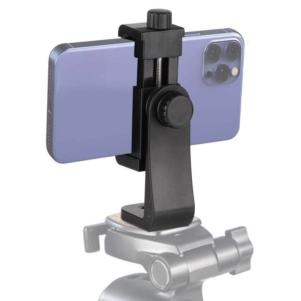 [Australia - AusPower] - Universal Smartphone Cell Phone Mount Holder Adapter for Tripods or Stands with Standard 1/4 Inch Mount Screw, can Rotates Vertically and Horizontally 