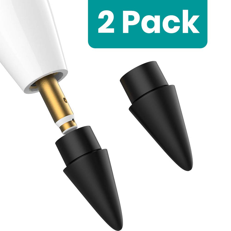 [Australia - AusPower] - Klearlook Maximized Clarity Replacement Tip for i'Pad Pencil [2-Pack], Pencil Tips iPencil Nib for i'Pad Pencil 1st and 2nd Generation i'Pad Air i'Pad Pro Series, Screen Protector Supported [Black] 
