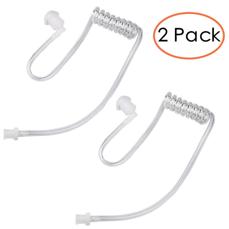[Australia - AusPower] - Acoustic Tube Earpiece Coil Tubes Replacement for Two Way Radio Headsets FBI Style Motorola Kenwood Walkie Talkie Earpieces【2 Pack】 with 2X Radio Earbuds by LeiMaxTe 