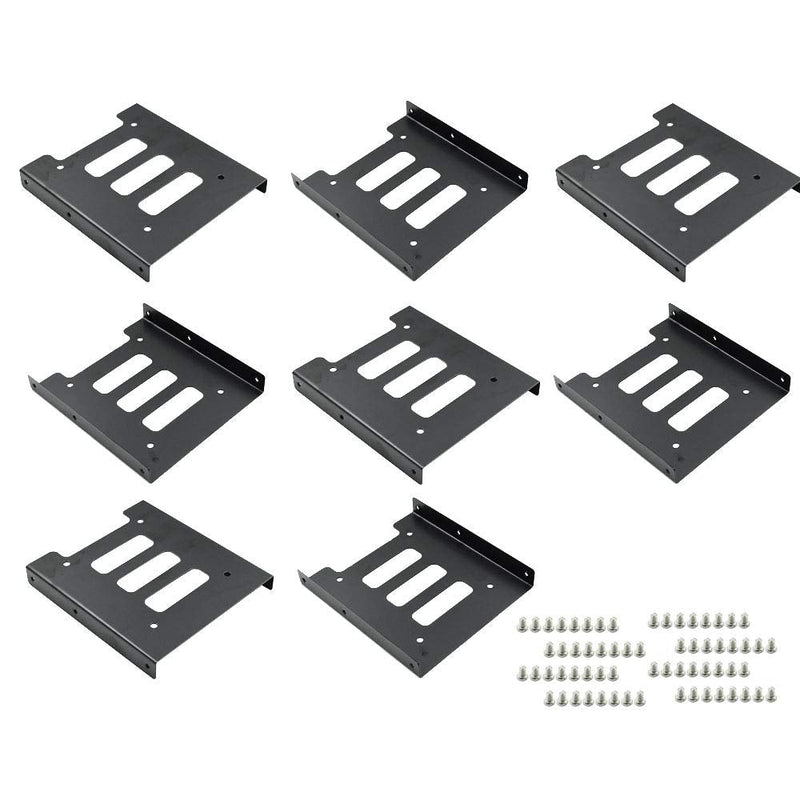 [Australia - AusPower] - PHITUODA 8Pcs 2.5" to 3.5" SSD HDD Hard Disk Drive Bays Holder Metal Mounting Bracket Adapter with Screws for PC Pack of 8 