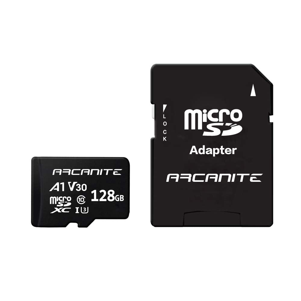 [Australia - AusPower] - ARCANITE 128GB microSDXC Memory Card with Adapter - A1, UHS-I U3, V30, 4K, C10, Micro SD, Optimal Read speeds up to 90 MB/s A1 High Speed 