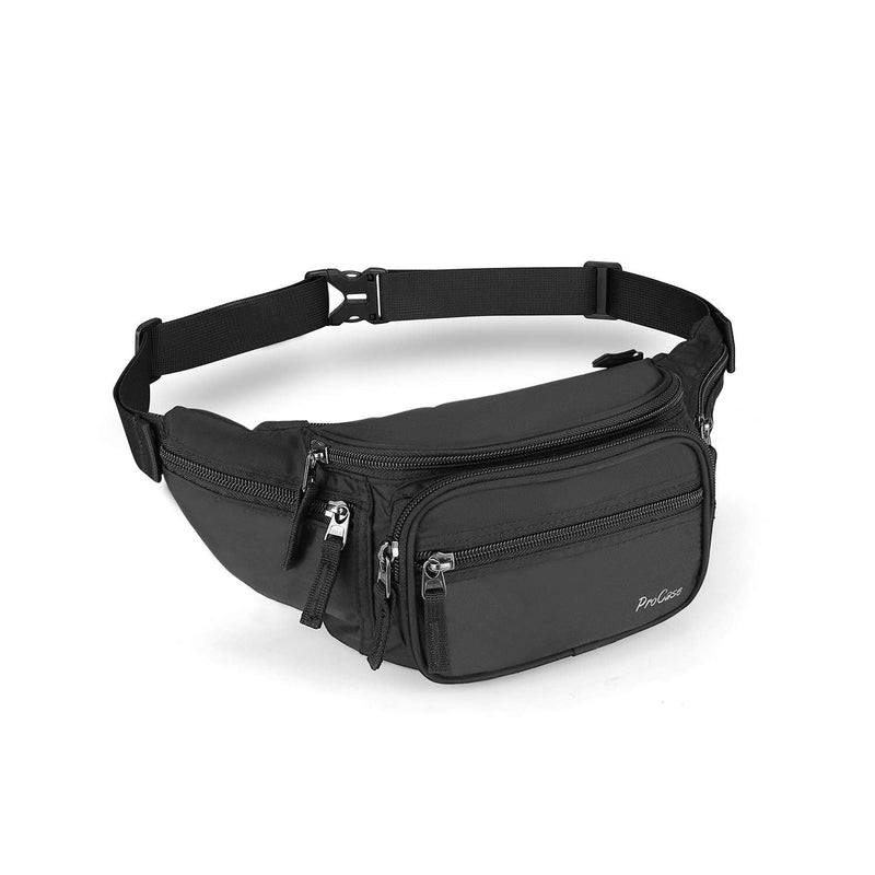 [Australia - AusPower] - ProCase Fanny Pack Waist Packs for Men Women, Waist Bag Hip Pack for Travel Hiking Running Outdoor Sports Black 