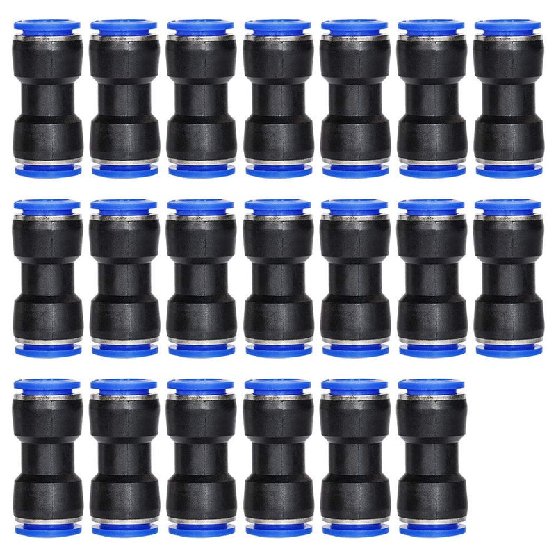 [Australia - AusPower] - JJDD Carkio Air Tool Fittings,20 X Air Piping 16mm to 16mm (5/8) Straight Push Connectors Plastic Push Tube Quick Connect Fittings Pneumatic Connectors Air Line Fittings Tube Fittings Push Lock 16mm 20pcs 