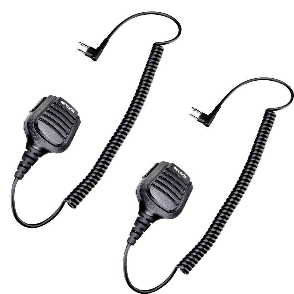 [Australia - AusPower] - Retevis Walkie Talkie Mic Waterproof 3.5mm Audio Jack Shoulder Speaker Mic for CP200D CP200 CP200XLS CP185 CLS1410 CLS1110 DTR410 PR400 RDU4100 RDU4160D RMU2040 RMU2080D RMU2080 2 Way Radios (2 Pack) 