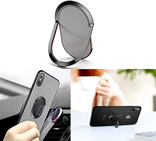 [Australia - AusPower] - Super Slim Thin Phone Ring Holder 360 Degree Rotation Finger Add On Kickstand Metal Ring Grip for Magnetic Car Mount Compatible with All Smartphone (Silver) Silver 