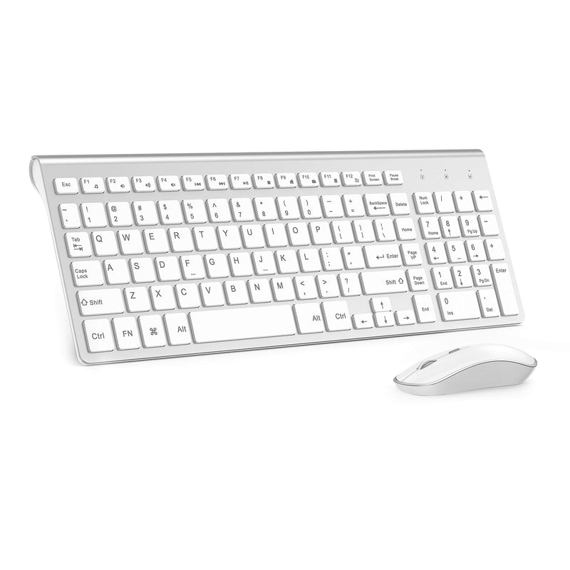 [Australia - AusPower] - Wireless Keyboard Mouse, J JOYACCES 2.4G Compact and Ultra Slim Wireless Keyboard and Mouse for Windows, Computer, Desktop, PC, Laptop-Sliver sliver 