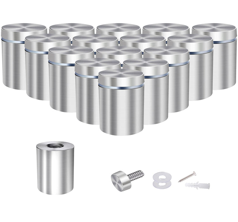 [Australia - AusPower] - Osring 16pcs Wall Standoffs Holder 1 x 1-1/5 Inch Sign Standoff Mounting Hardware, Stainless Steel Standoff Screws for Picture Acrylic Display, Black 1"x1-1/5" 