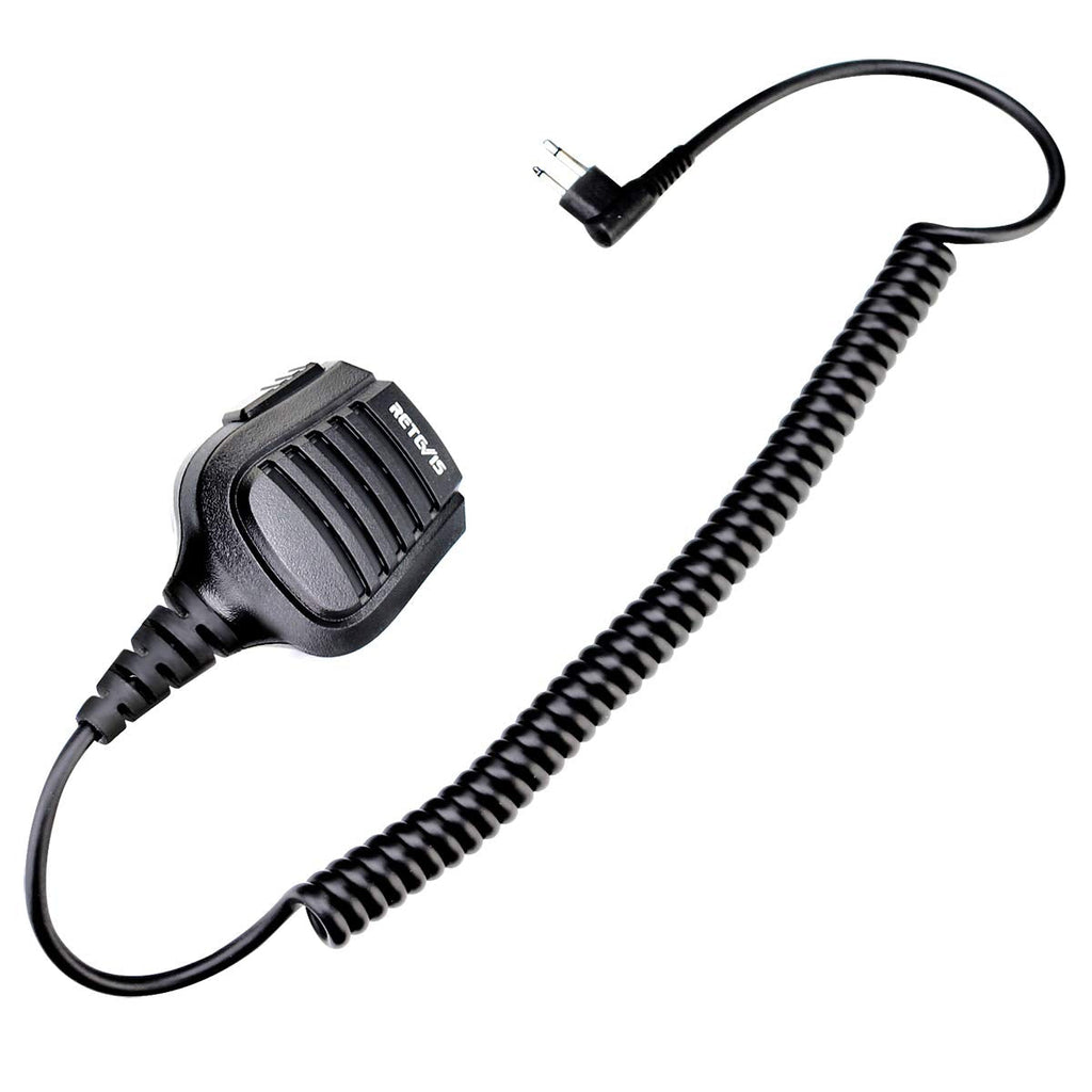 [Australia - AusPower] - Retevis Waterproof Speaker Mic for Motorola Two Way Radio, 2 Pin Shoulder Speaker Mic with 3.5mm Audio Jack for Motorola CLS1410 RMU2040 CP200 CP200D CP110 CLS1110 2 Way Radio (1 Pack) 