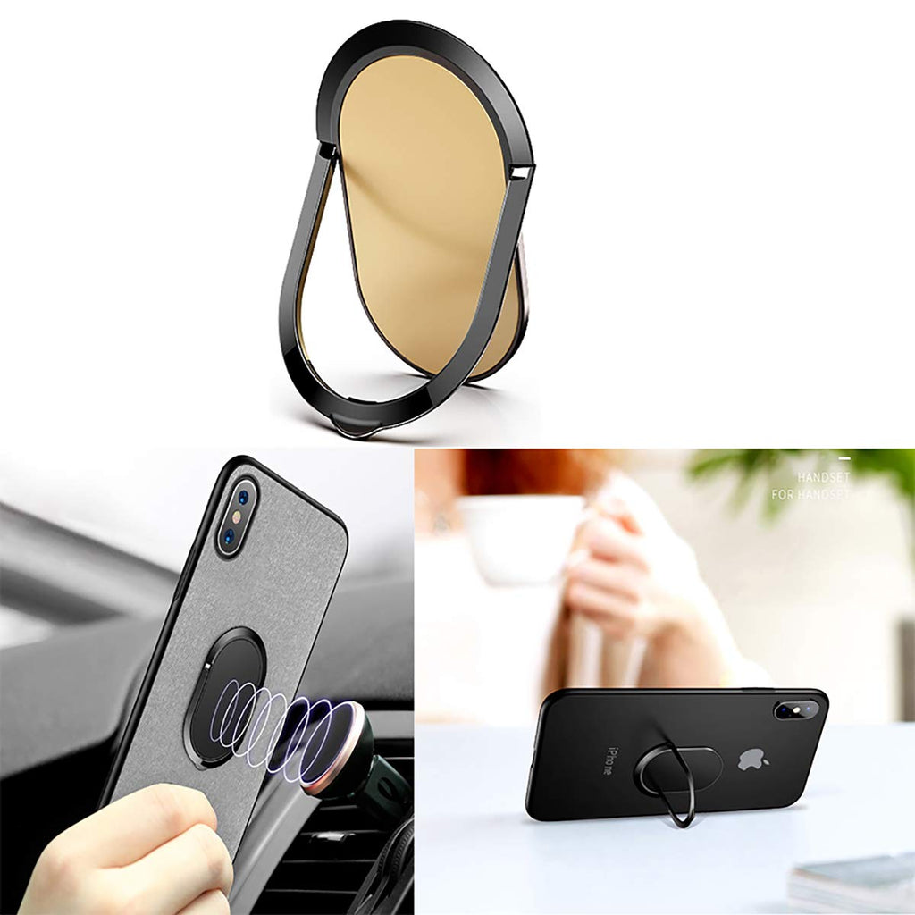 [Australia - AusPower] - Super Slim Thin Phone Ring Holder 360 Degree Rotation Finger Add On Kickstand Metal Ring Grip for Magnetic Car Mount Compatible with All Smartphone (Gold) Gold 