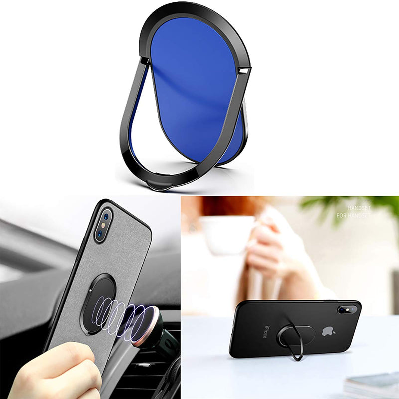 [Australia - AusPower] - Super Slim Thin Phone Ring Holder 360 Degree Rotation Finger Add On Kickstand Metal Ring Grip for Magnetic Car Mount Compatible with All Smartphone (Blue) Blue 