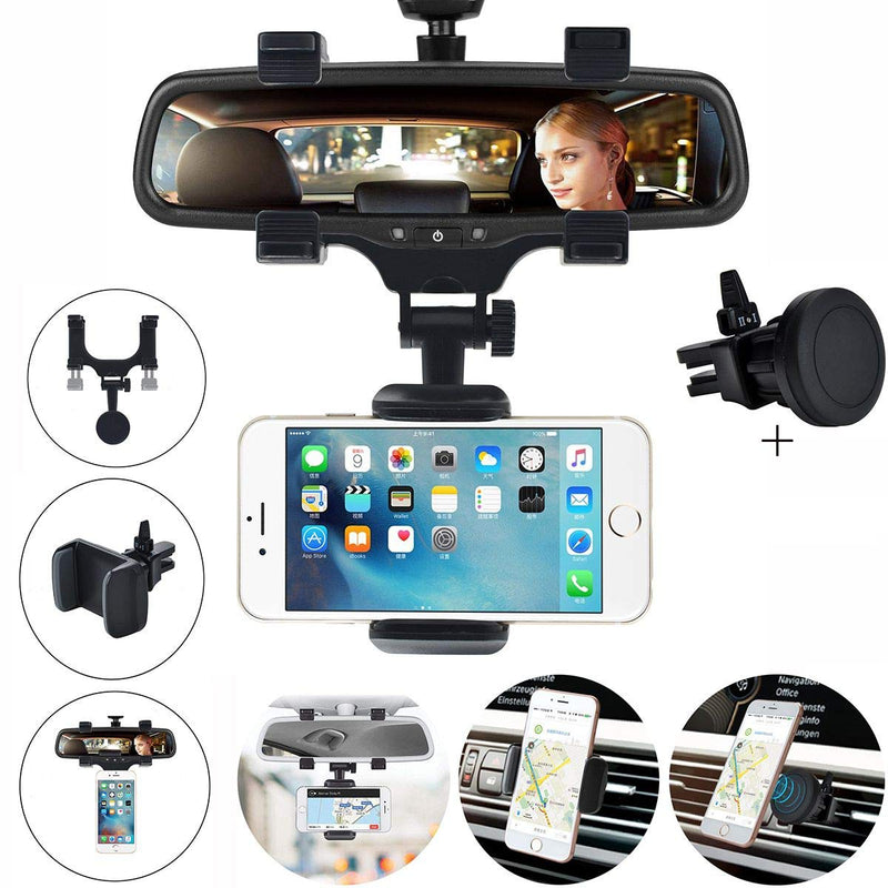 [Australia - AusPower] - MAOBLOG Car Phone Holder Mount for Car Rear View Mirror Phone Mount Magnetic Car Mount Vent Phone Mount 2 Pieces Cell Phone Stand for iPhone 12/11/X Max/XR/X/8,Samsung Galaxy S10/S9/S8/S7 Etc. Grey 