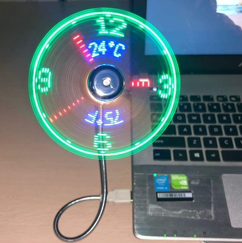 [Australia - AusPower] - New USB Clock Fan with Real Time Clock and Temperature Display Function,Silver,1 Year Warranty (Temperature and Clock) 