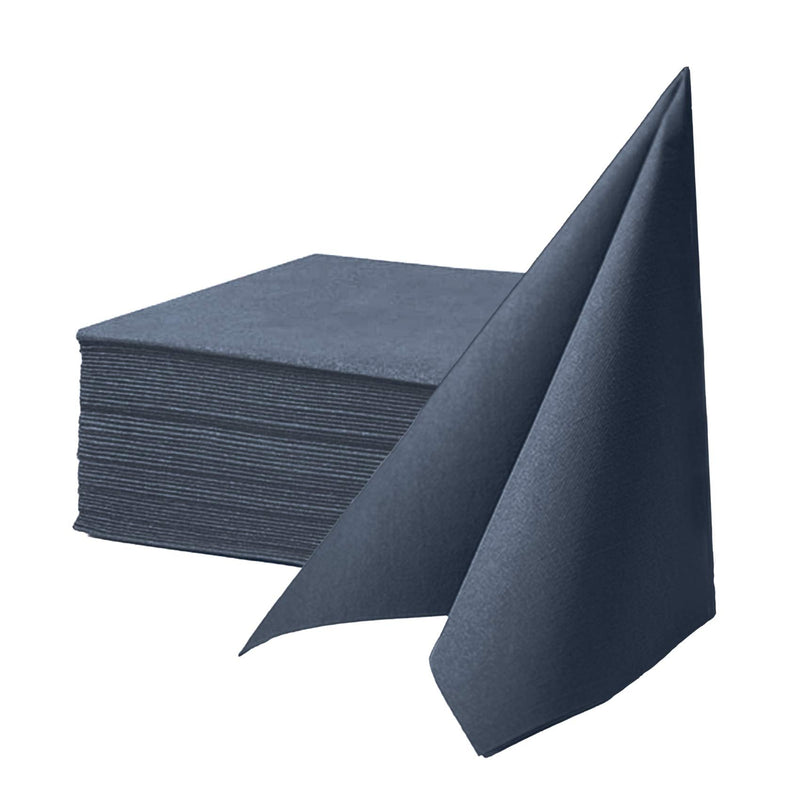 [Australia - AusPower] - KMAKII Navy Blue Disposable Dinner Napkins Linen-Feel Colored Paper Napkins Premium Cloth Like Napkins Ideal For Restaurant, Events, Weddings&Party,50 Pack 16 x 16 inches 
