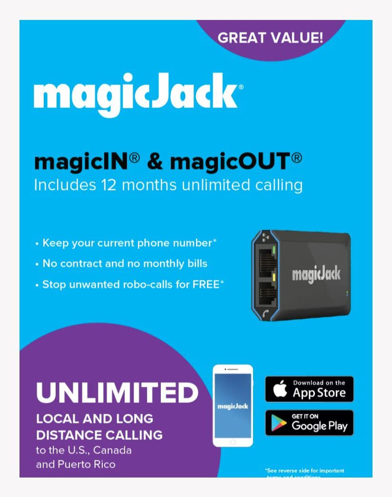[Australia - AusPower] - magicJack, New 2022 VOIP Phone Adapter, Portable Home and On-The-Go Digital Service. Unlimited Calls to US and Canada. NO Monthly Bill | Featuring magicIN™ & magicOUT™ Service 