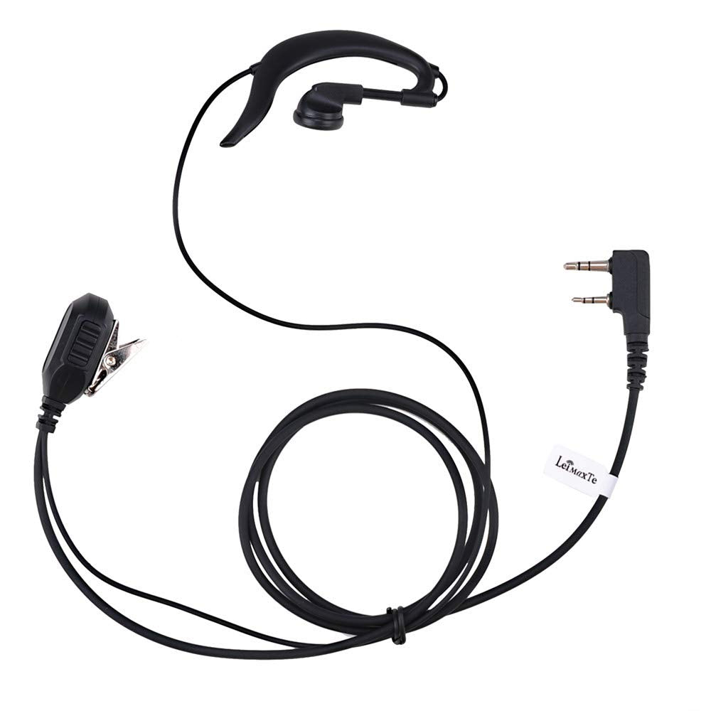 [Australia - AusPower] - G Shape Walkie Talkie Earpiece Compatible with Baofeng BF-888s Kenwood TK-3160 TK-3230 NX-300 Two Way Radio with Mic PTT Surveillance Headset-LeiMaxTe 