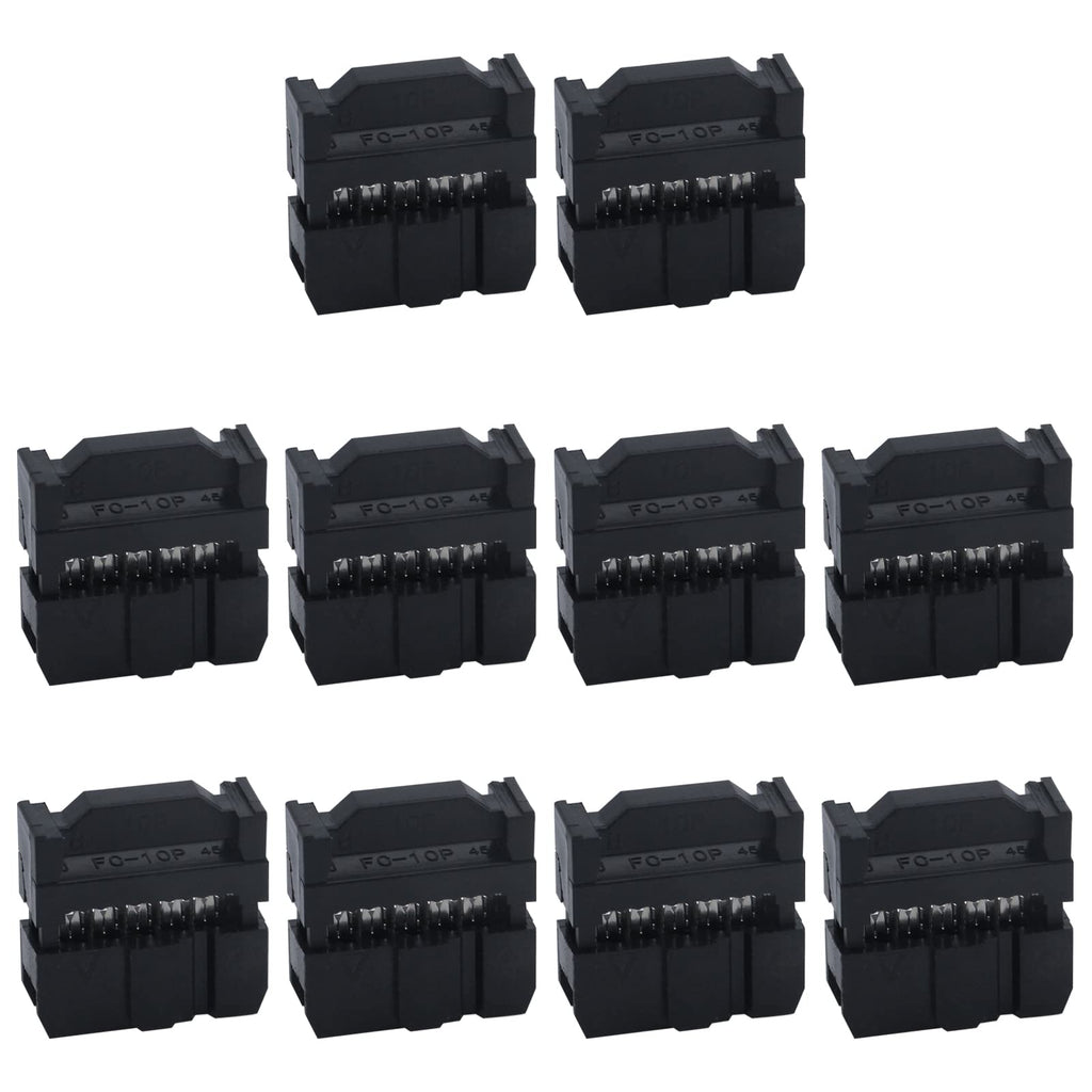 [Australia - AusPower] - Antrader 10-Pack 2x5 FC-10P 2.54mm Dual Rows IDC Sockets Female Connector for Flat Ribbon Cable 10 Pin 