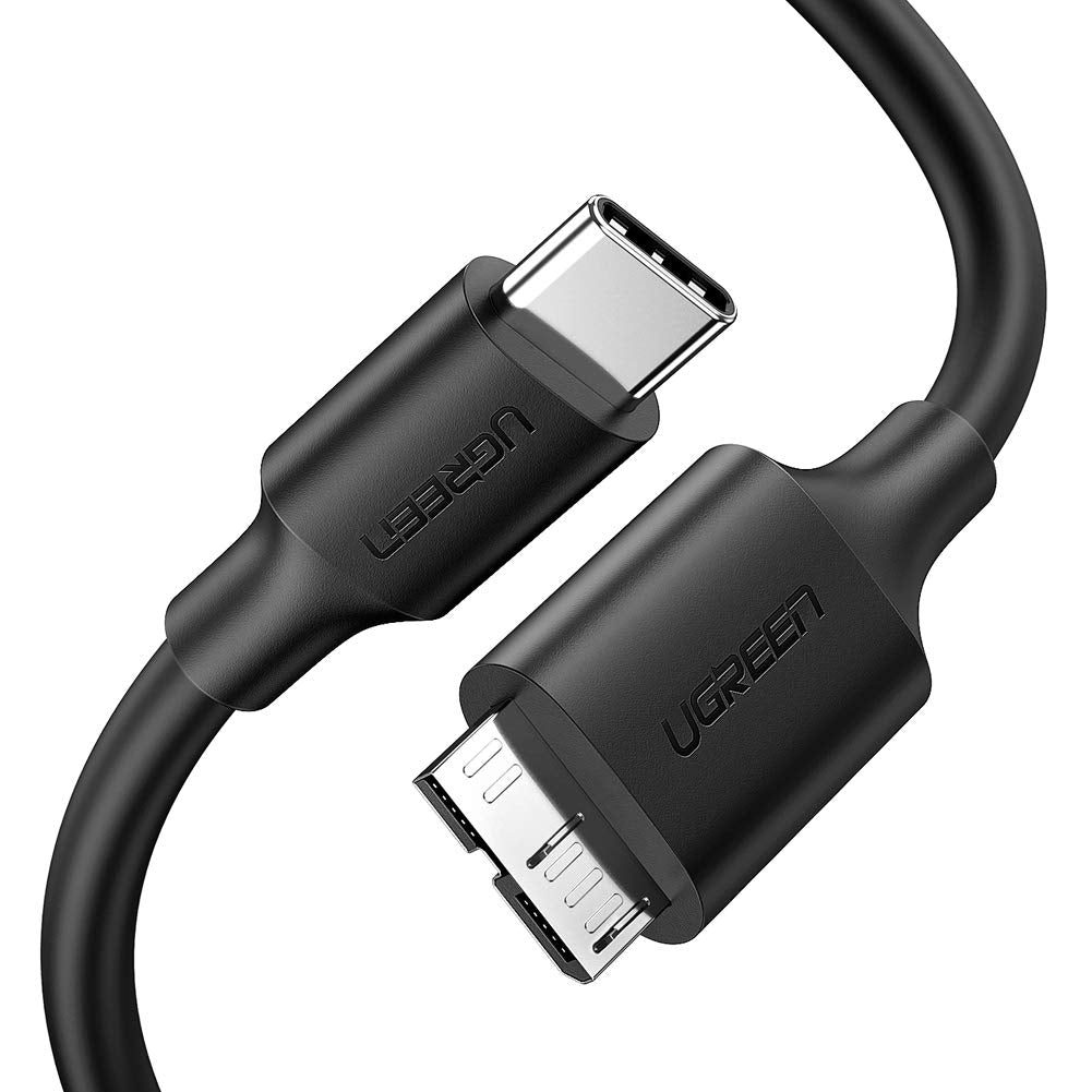 [Australia - AusPower] - UGREEN USB-C to USB 3.0 Micro B Cable Fast Charging and Sync Data Transfer Cord Compatible with Samsung Galaxy S5 Note 3 Seagate WD Toshiba External Hard Drive Camera 3 Feet 