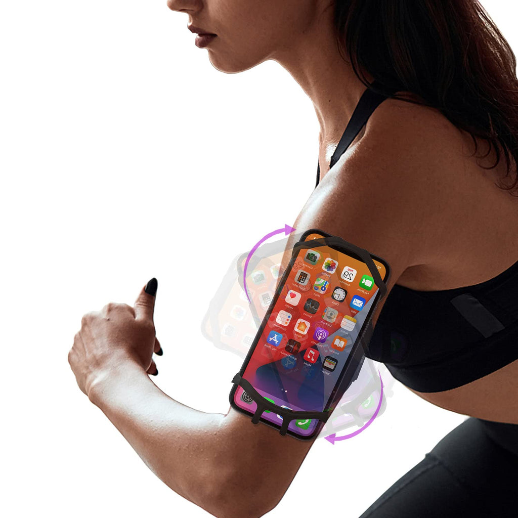 [Australia - AusPower] - JEMACHE Running Armband for iPhone 13 Pro Max, 12 11 XS XR X SE, 6S 7 8 Plus, Samsung Galaxy S22 S21 S20 S10 Plus, S22 Ultra 5G, Note 20 10 9 8, Workouts Cell Phone Arm Band Holder Black 