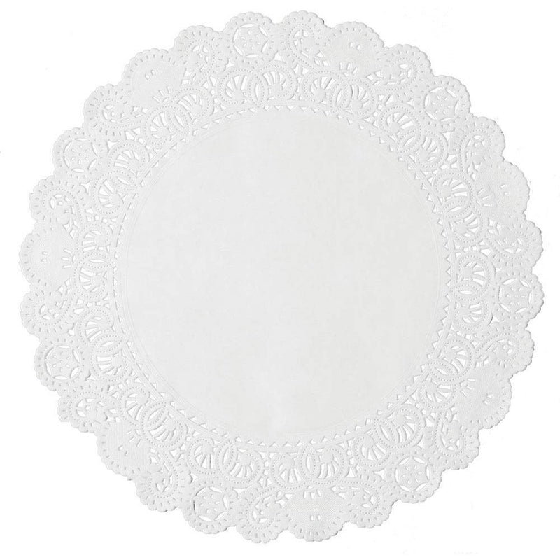 [Australia - AusPower] - Worlds 50 Pack Round White Normandy paper Doilies Lace Paper Doiles 12"Inch 